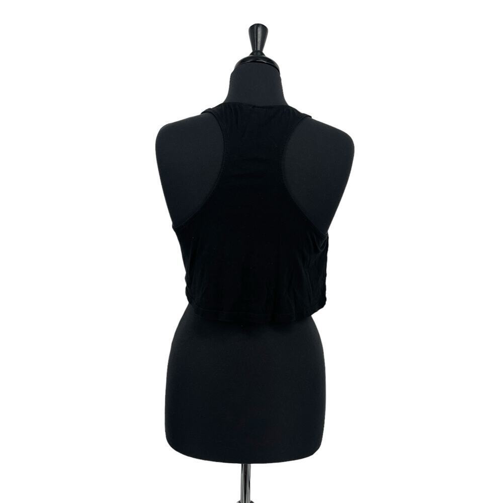 H&M Divided Women’s Black “Lost for Words” Racerback Crop Graphic Tank Top Sz S - Picture 2 of 10